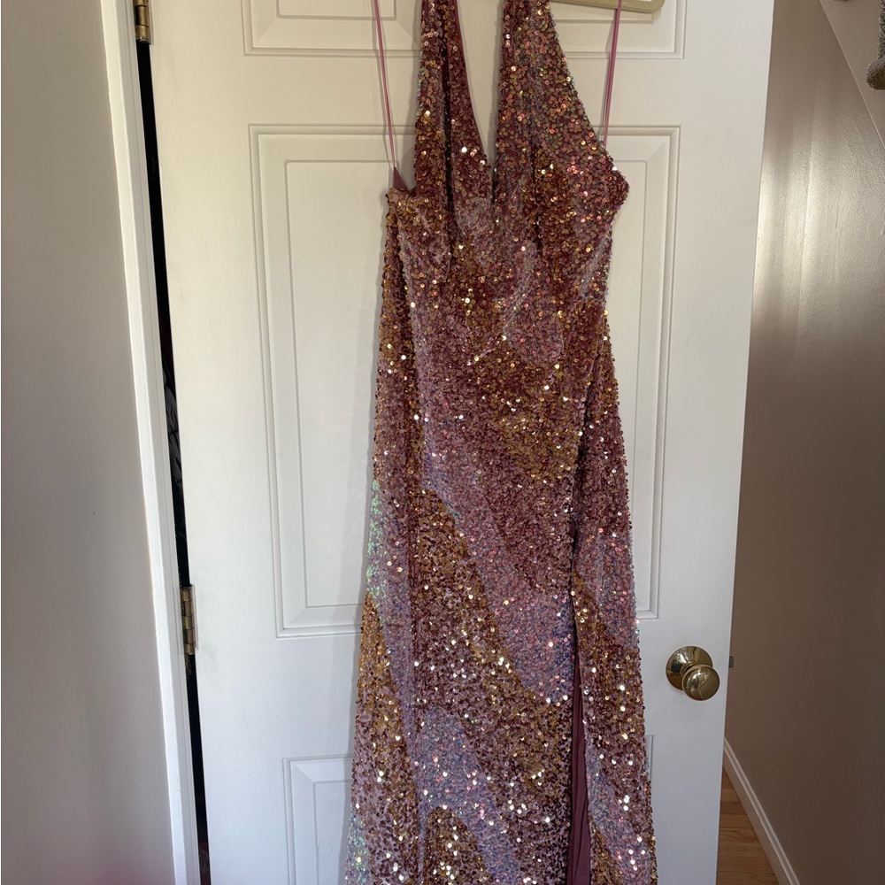 NWT Free People Sequin MIDI backless with slit